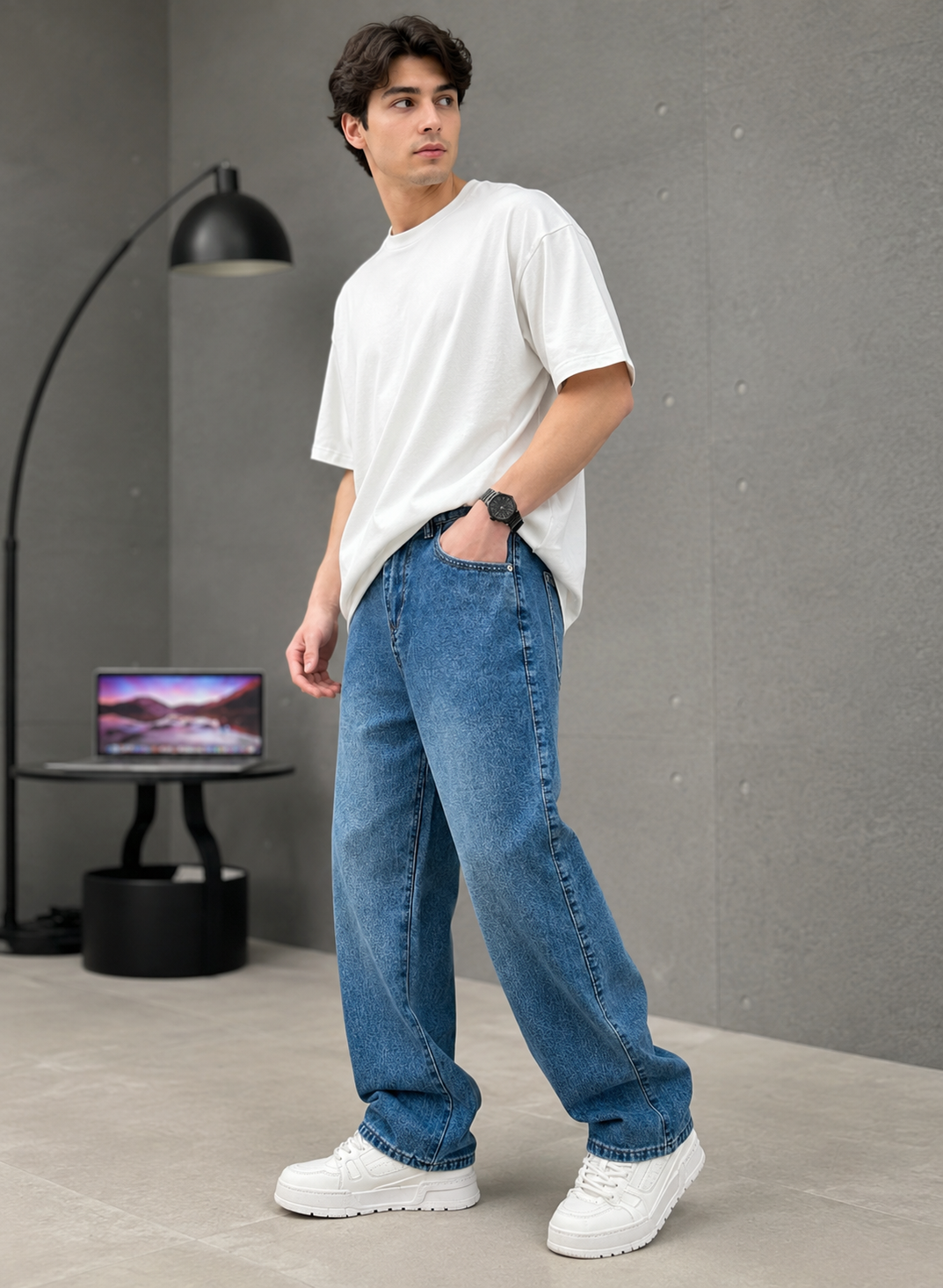 Casual Straight Leg Denim Jeans