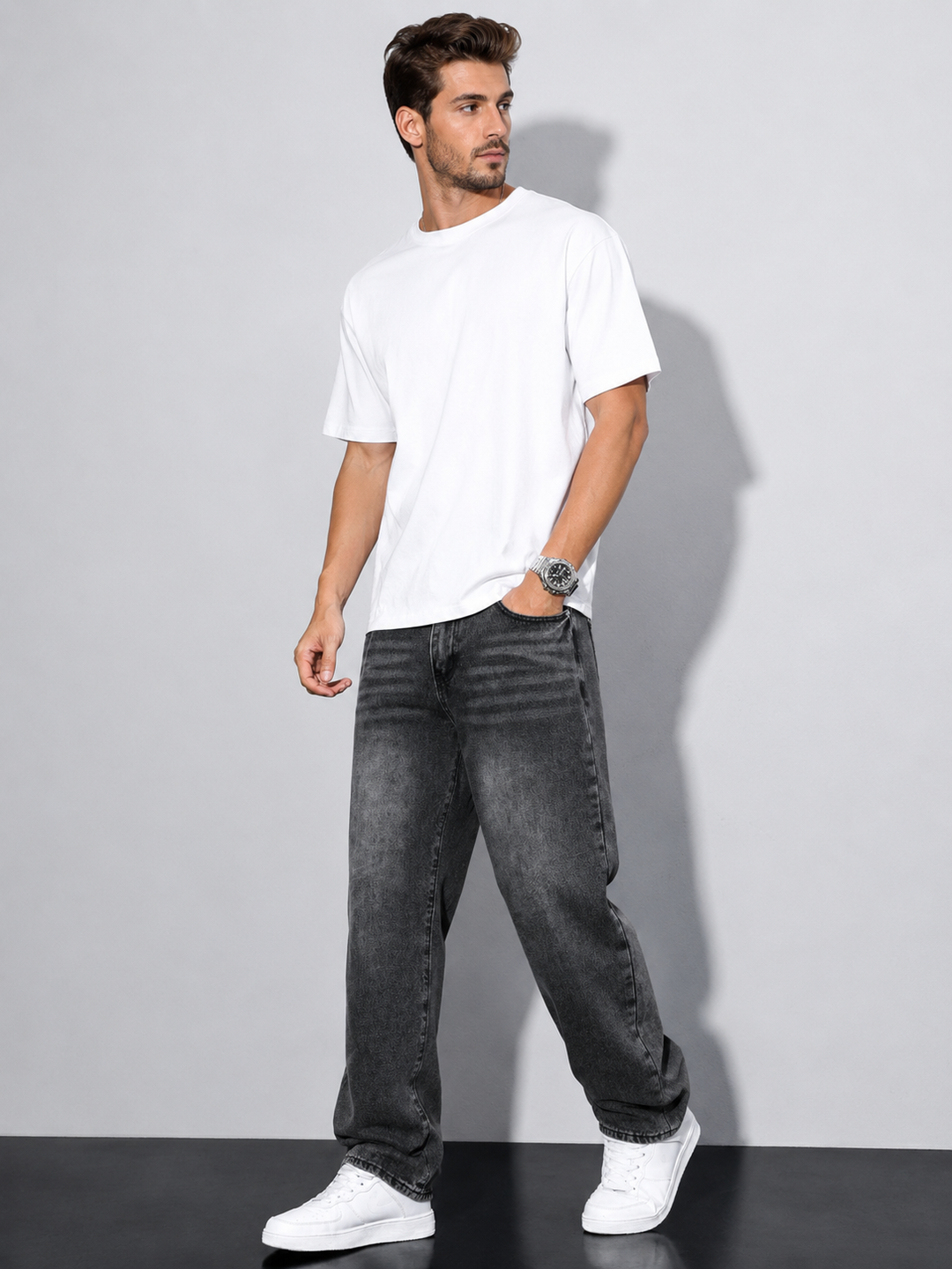 Mens Loose Fit Denim Jeans