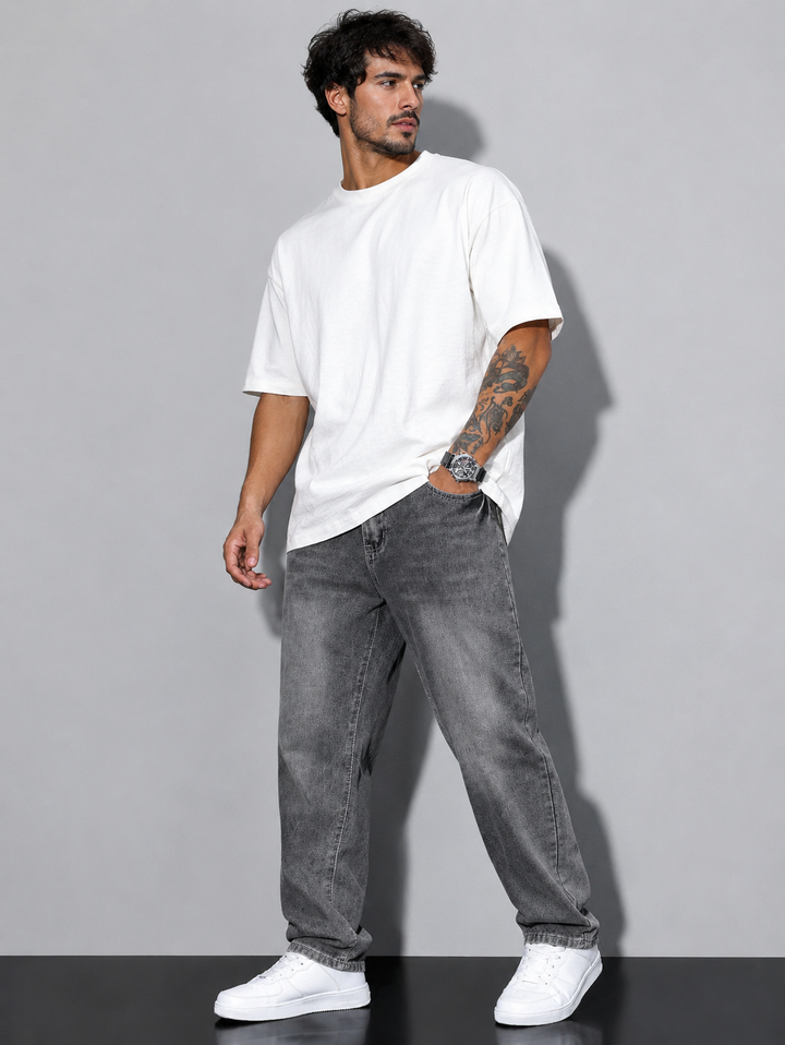 Mens Loose Fit Denim Jeans